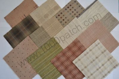 Lot de 12 coupons patchwork japonais tissés 15 x15 cm